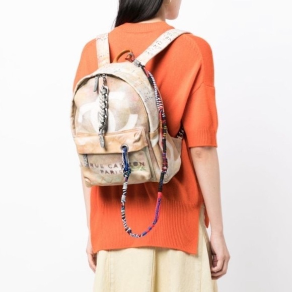 Chanel Graffiti Canvas Backpack “31 Rue Cambon” – Rare Runway, Multicolor Cord - Picture 12 of 12